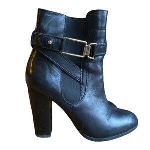 Black aldo leather booties size 7.5